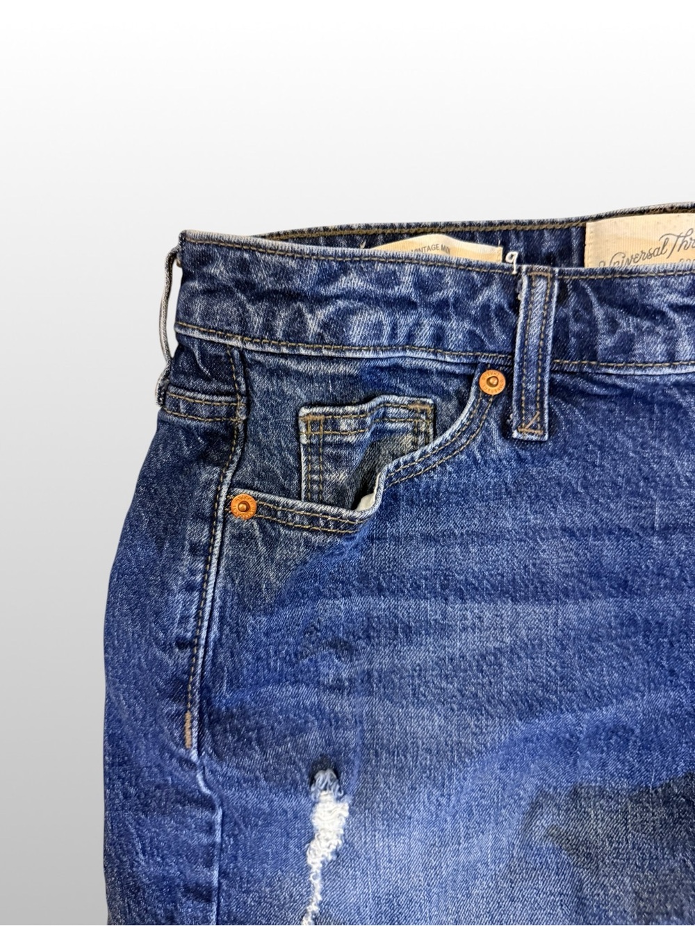 Universal Thread Dark Blue Distressed Denim Cutoff Shorts - Picture 4 of 6